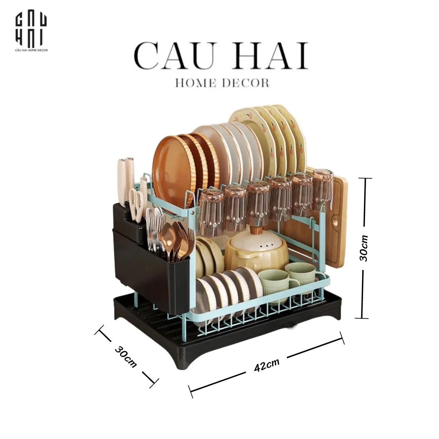 KỆ CHÉN DĨA - MINT-CẬU HAI HOME DECOR