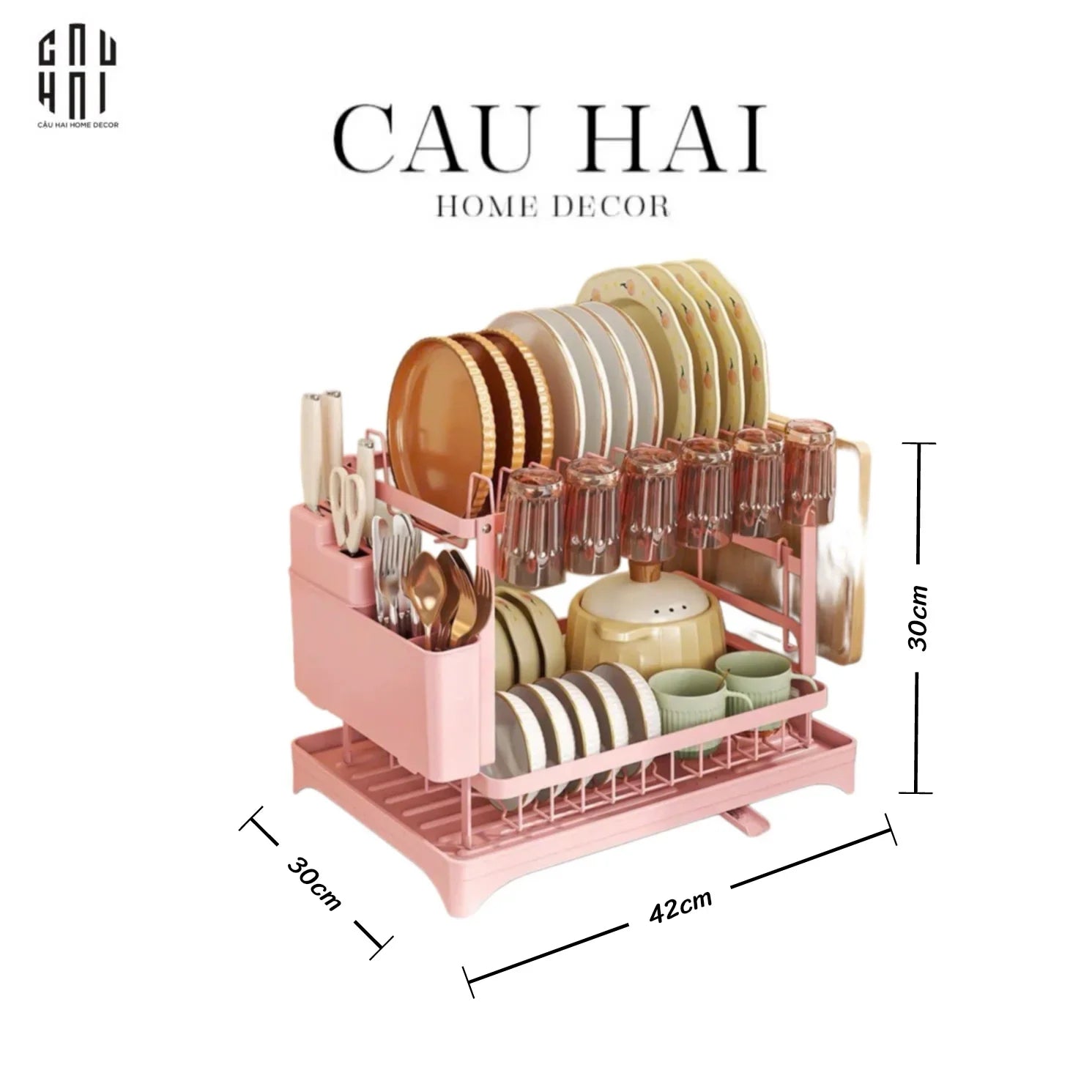 KỆ CHÉN DĨA - PINK-CẬU HAI HOME DECOR