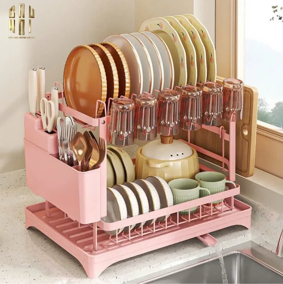 KỆ CHÉN DĨA - PINK-CẬU HAI HOME DECOR