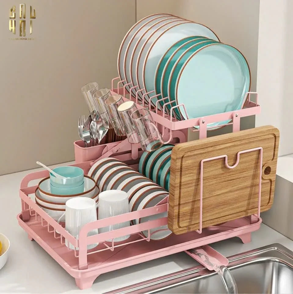 KỆ CHÉN DĨA - PINK-CẬU HAI HOME DECOR