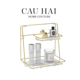 KỆ ĐÁ 2 TẦNG MARBLE TRẮNG STEPS-CẬU HAI HOME DECOR