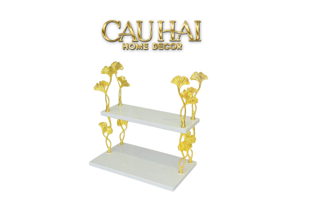 Kệ Đá Marble 2 Tầng Ginkgo Atelier D’Or-CẬU HAI HOME DECOR