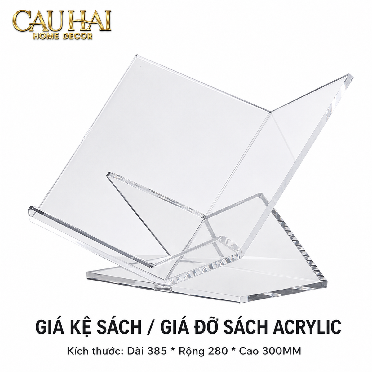 Kệ Giá Đỡ Sách Trang Trí Acrylic Wisdom Minimalism Book Stand 39x31x19-KỆ TRANG TRÍ-Đối tác tại Trung Quốc theo từng đơn đặt hàng-CẬU HAI HOME DECOR