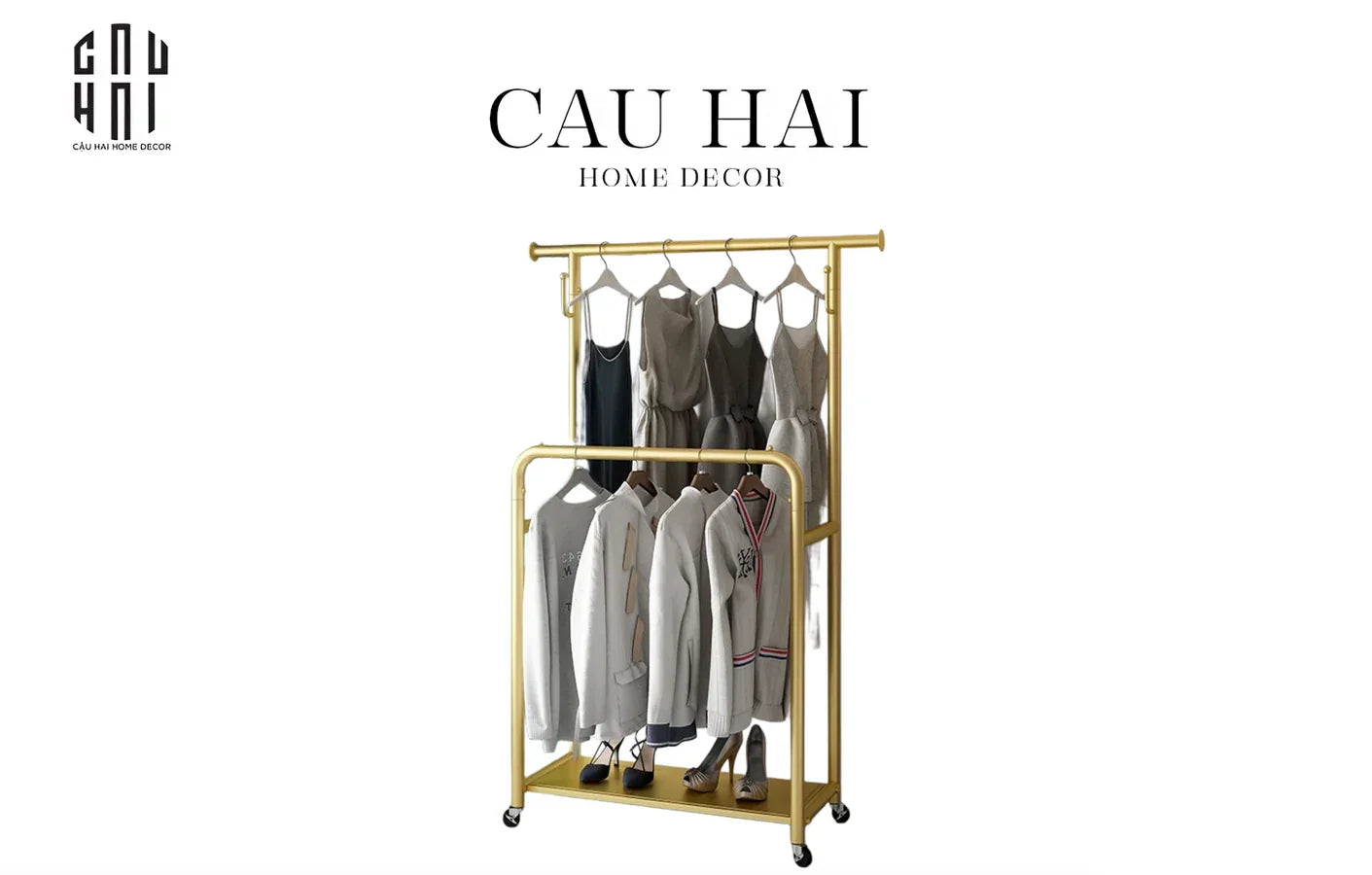 KỆ TREO QUẦN ÁO NANO GOLD - 100/170-CẬU HAI HOME DECOR
