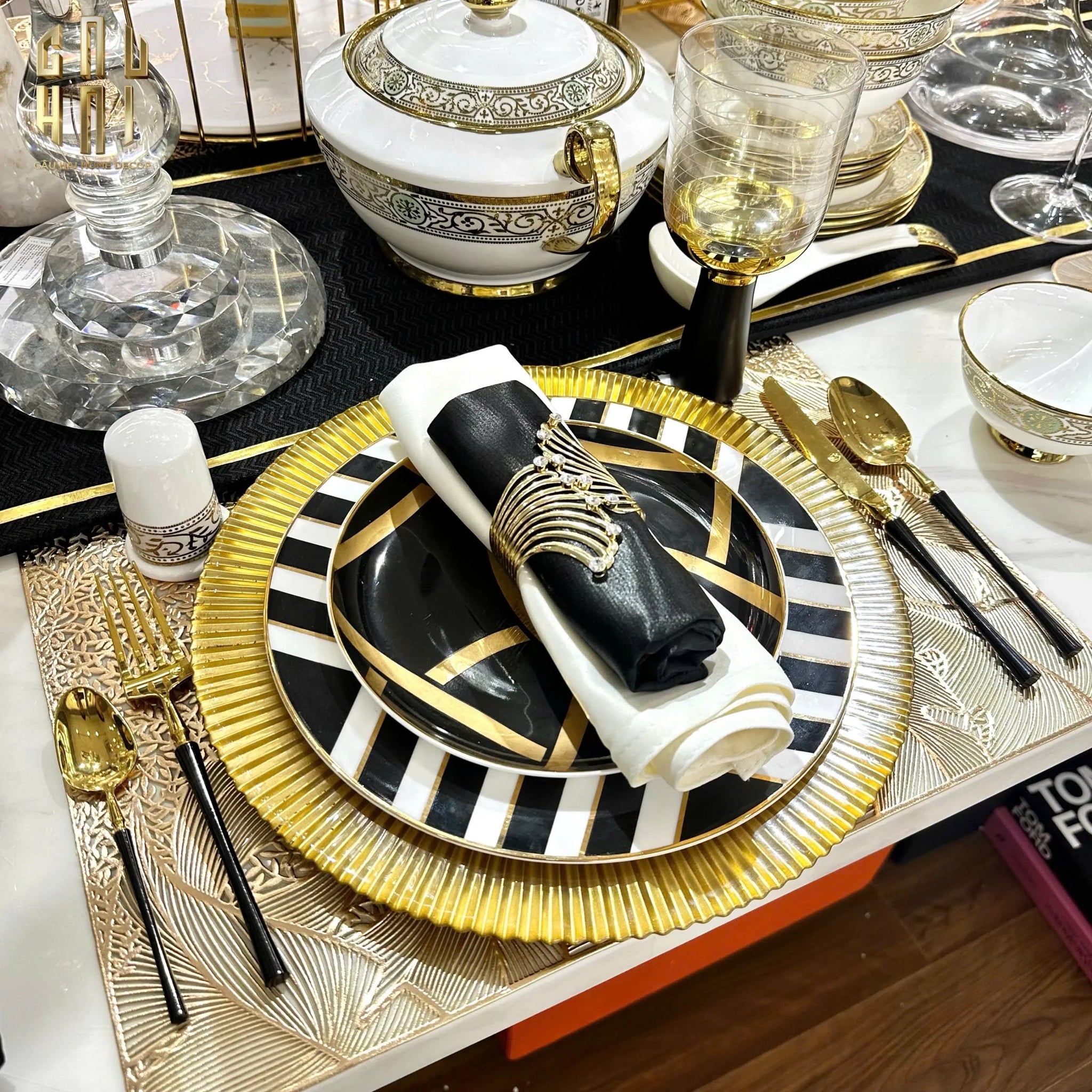 Khăn Ăn - Silk Napkin Black Royal-CẬU HAI HOME DECOR