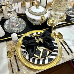 Khăn Ăn - Silk Napkin Black Royal-CẬU HAI HOME DECOR