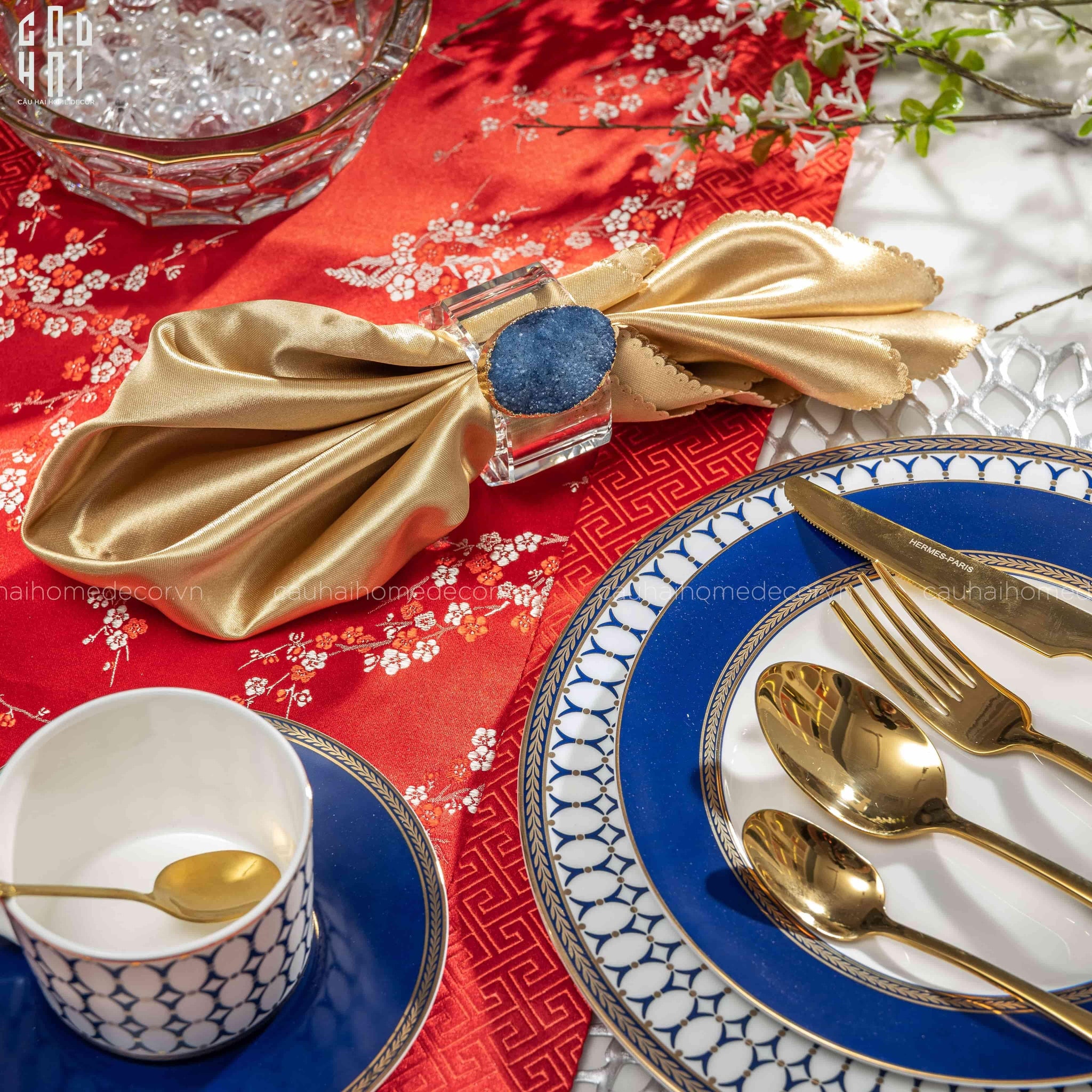 KHĂN ĂN - SILK NAPKIN GOLD-CẬU HAI HOME DECOR