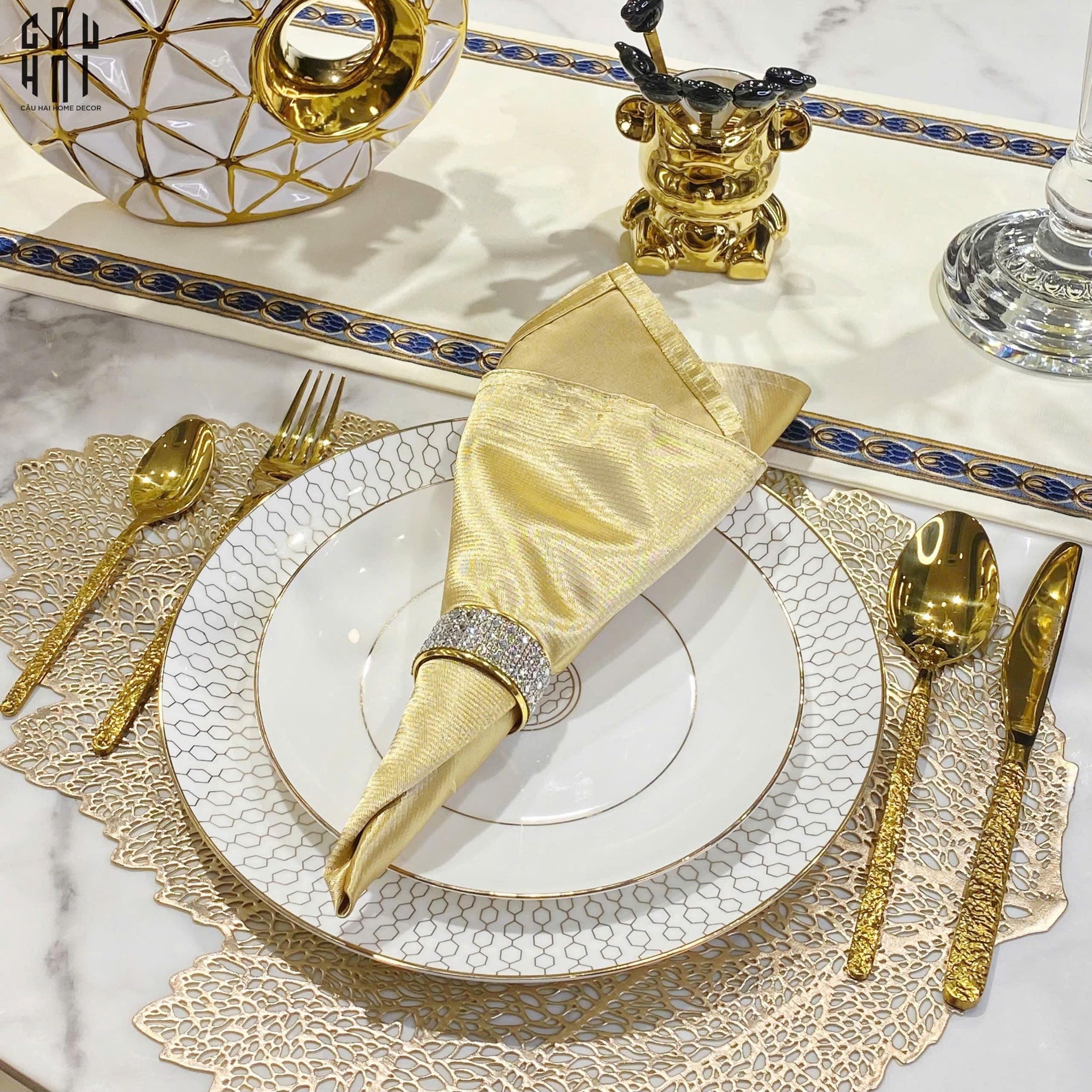 Khăn Ăn - Silk Napkin Golden Maison-CẬU HAI HOME DECOR