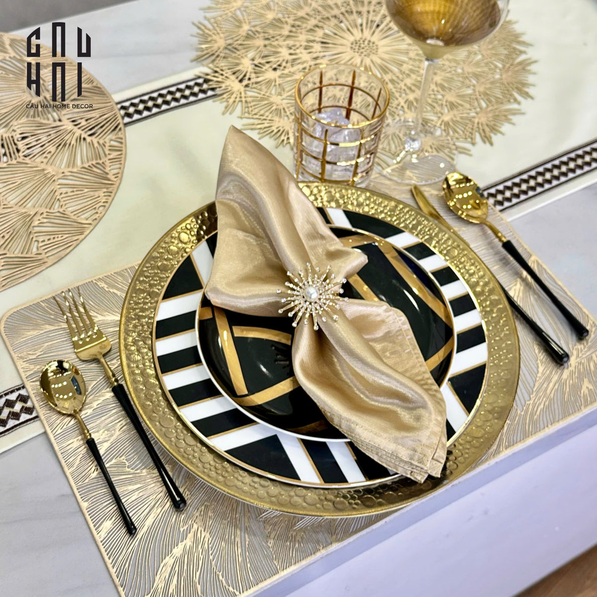 Khăn Ăn - Silk Napkin Golden Maison-KHĂN ĂN-CẬU HAI HOME DECOR