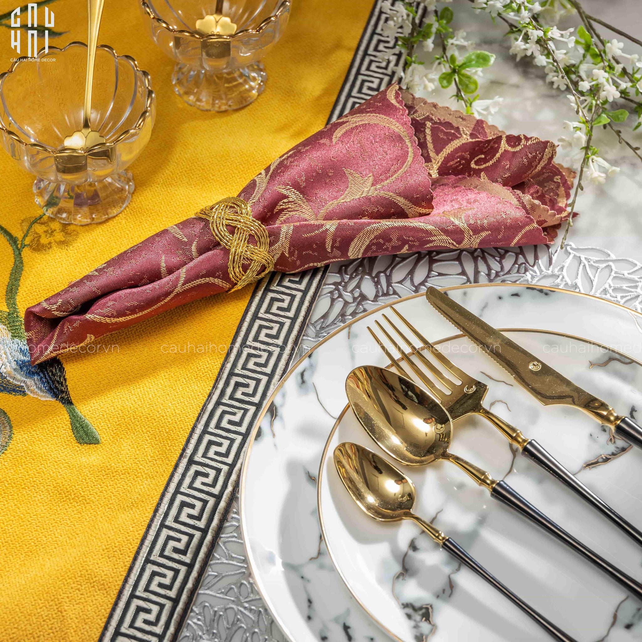 Khăn Ăn - Silk Napkin Sophie-CẬU HAI HOME DECOR