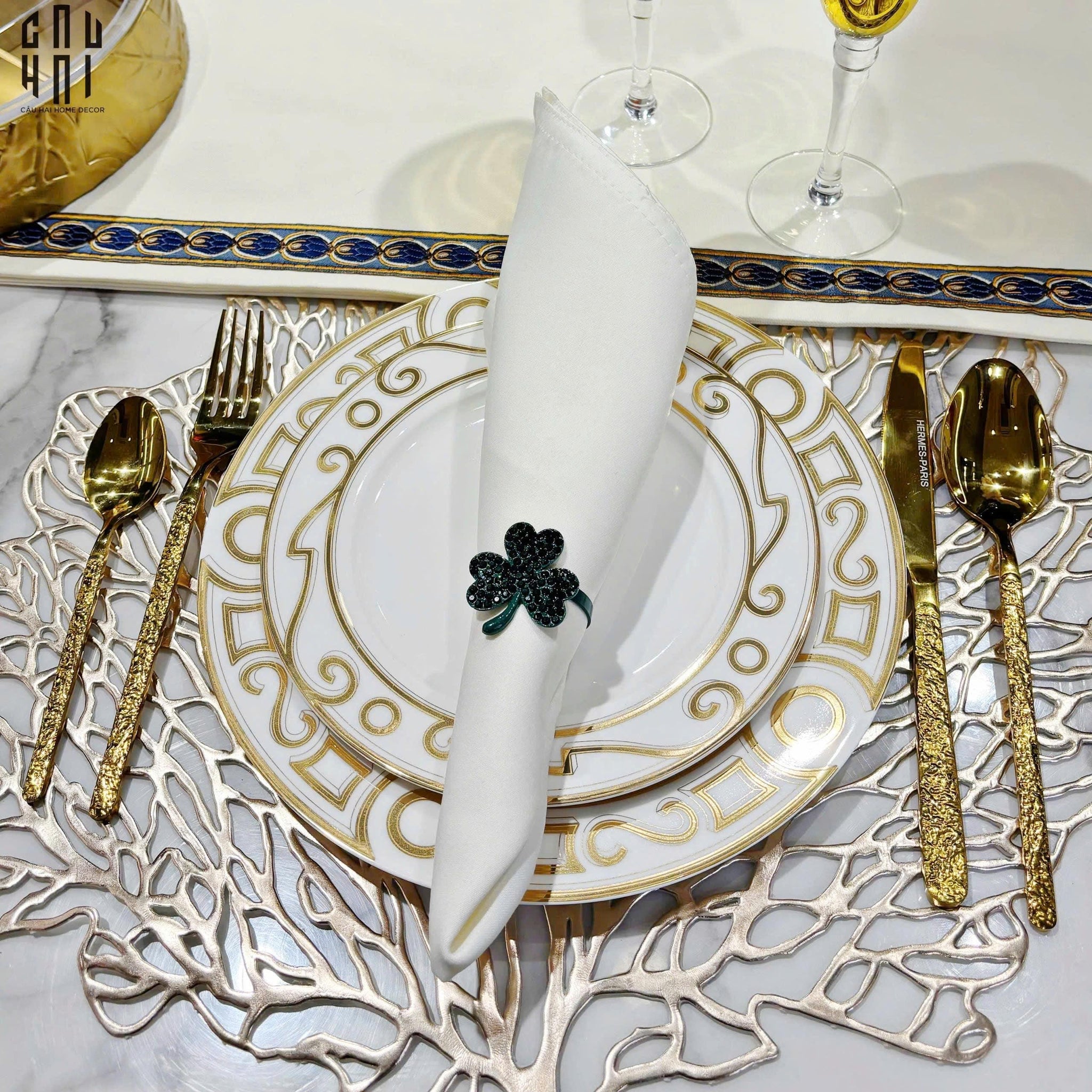 Khăn Ăn - Silk Napkin White Maison - CẬU HAI HOME DECOR