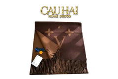 Khăn Cashmere Couture 60x180 - Fleur De Monogram Foulard en Cachemire à Trois Couleurs-CẬU HAI HOME DECOR