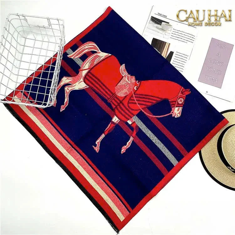 Khăn Cashmere Rouge Couture Cavalier Midnight 70x180-CẬU HAI HOME DECOR