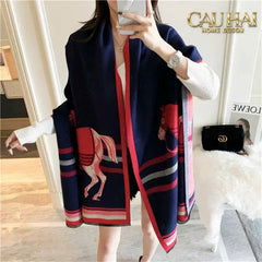 Khăn Cashmere Rouge Couture Cavalier Midnight 70x180-CẬU HAI HOME DECOR