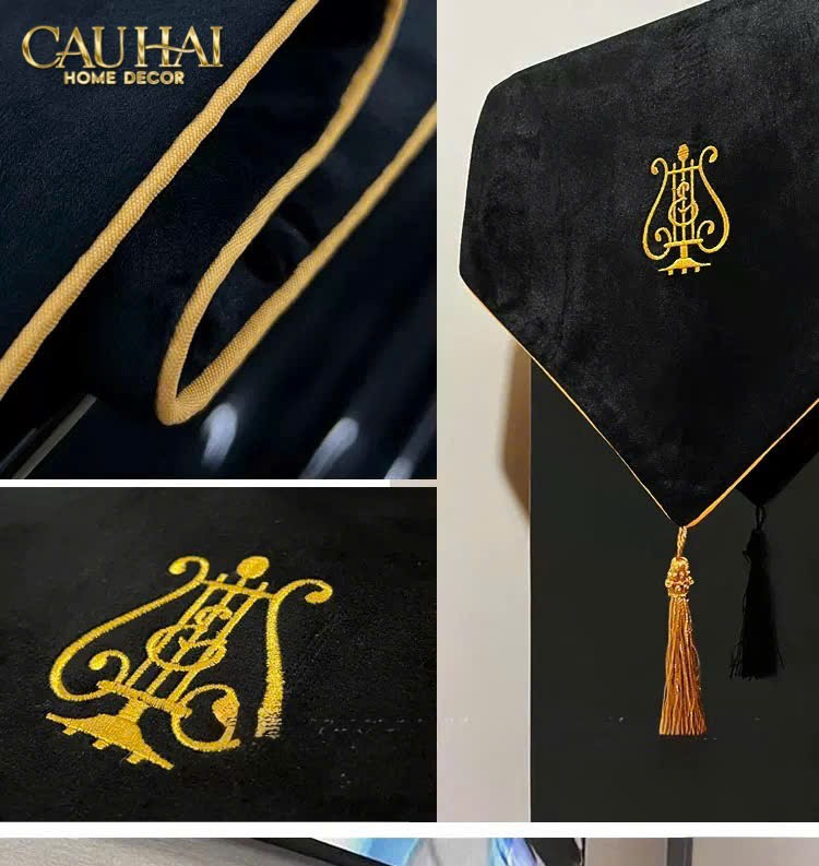 KHĂN PHỦ PIANO STEINWAY PHANTOM VELVET D'OR RUNNER 36X225-CẬU HAI HOME DECOR