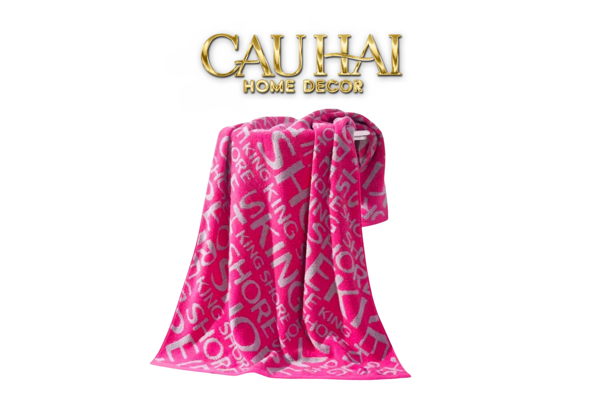 KHĂN TẮM 70X140 KING TYPO - PINKY BATH TOWEL-CẬU HAI HOME DECOR