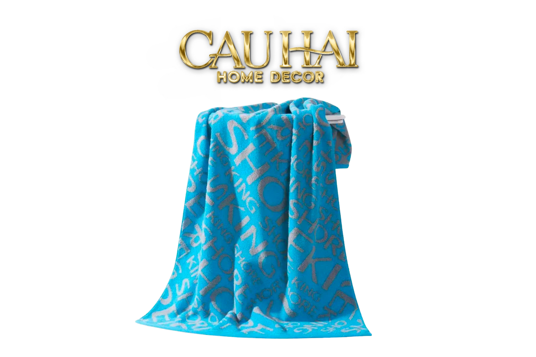 KHĂN TẮM 70X140 KING TYPO - SKY BLUE BATH TOWEL-CẬU HAI HOME DECOR