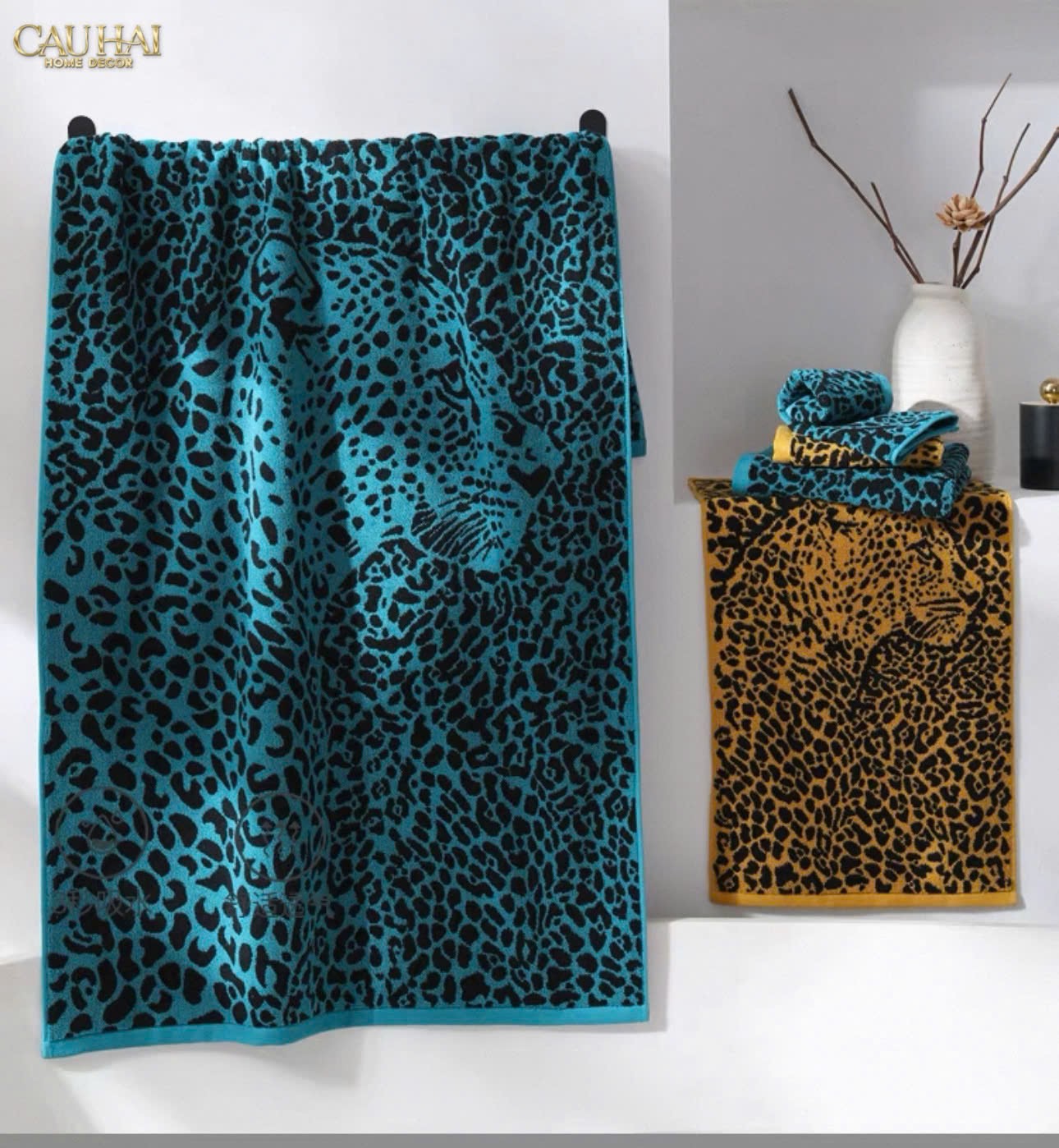 KHĂN TẮM 70X140 - LEOPARD PREMIUM BATH TOWEL-CẬU HAI HOME DECOR