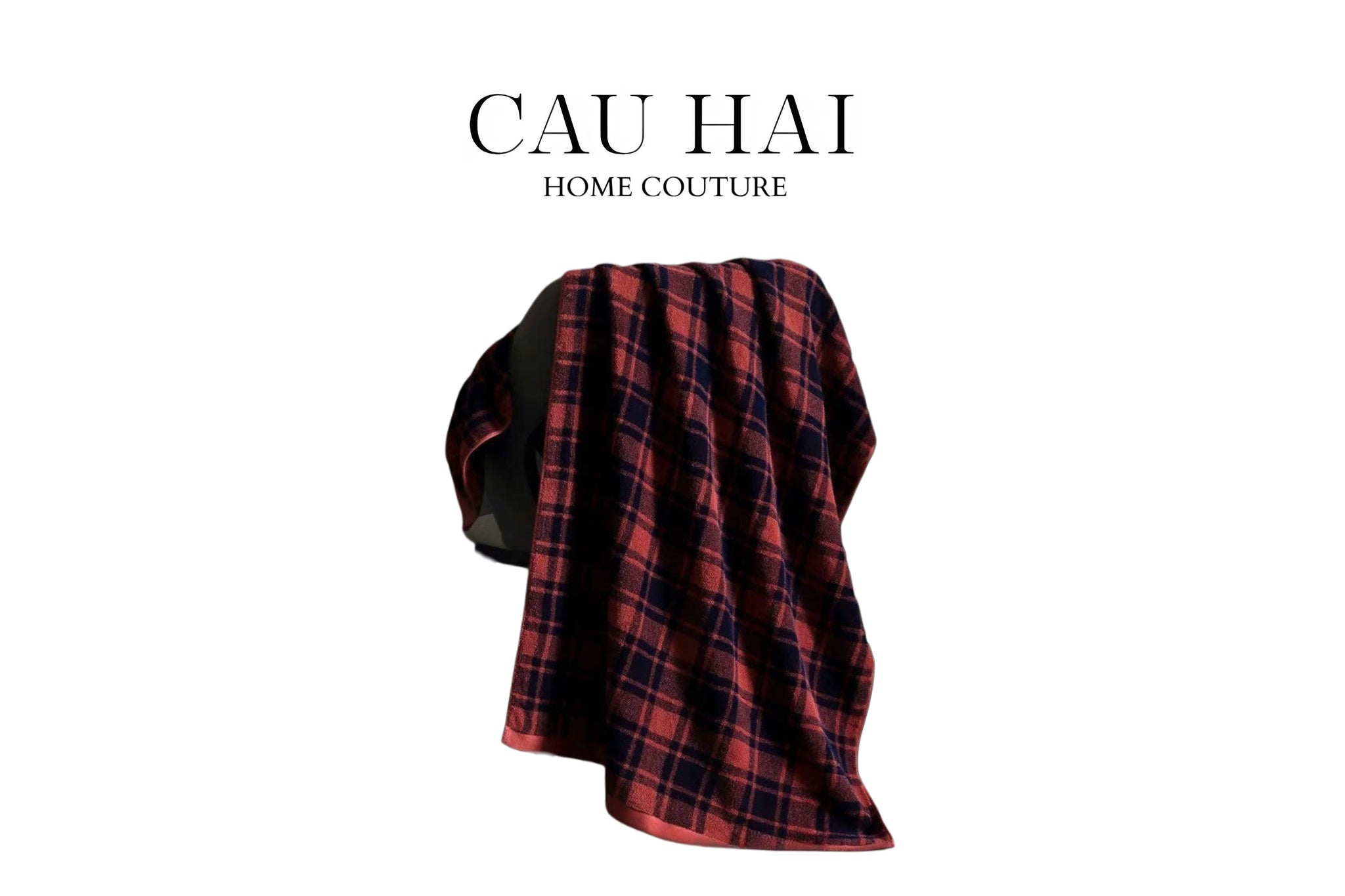 Khăn Tắm 70X140 - Motif À Carreau Premium Bath Towel - CẬU HAI HOME DECOR