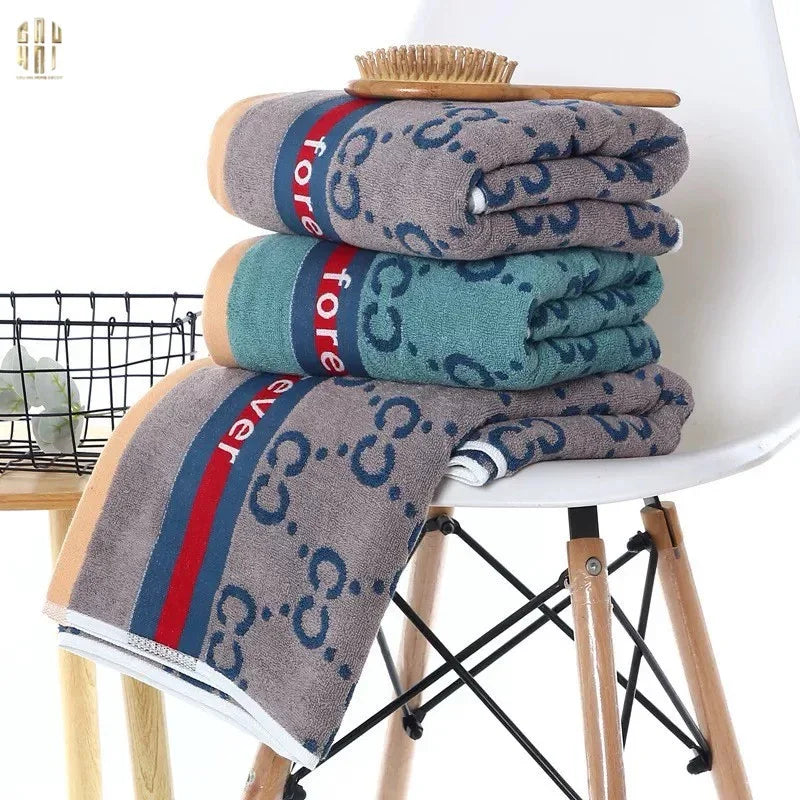 Khăn Tắm 70X140 Verte - Cobalt Navy Gg Bath Towel-KHĂN TẮM-CẬU HAI HOME DECOR