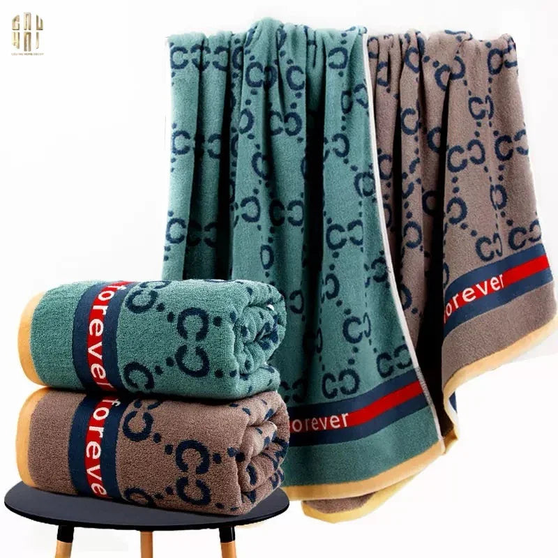 Khăn Tắm 70X140 Verte - Cobalt Navy Gg Bath Towel-KHĂN TẮM-CẬU HAI HOME DECOR