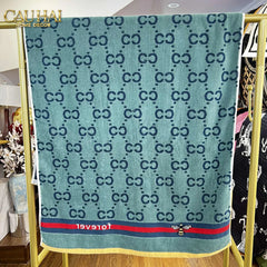 Khăn Tắm 70X140 Verte - Cobalt Navy Gg Bath Towel-KHĂN TẮM-CẬU HAI HOME DECOR