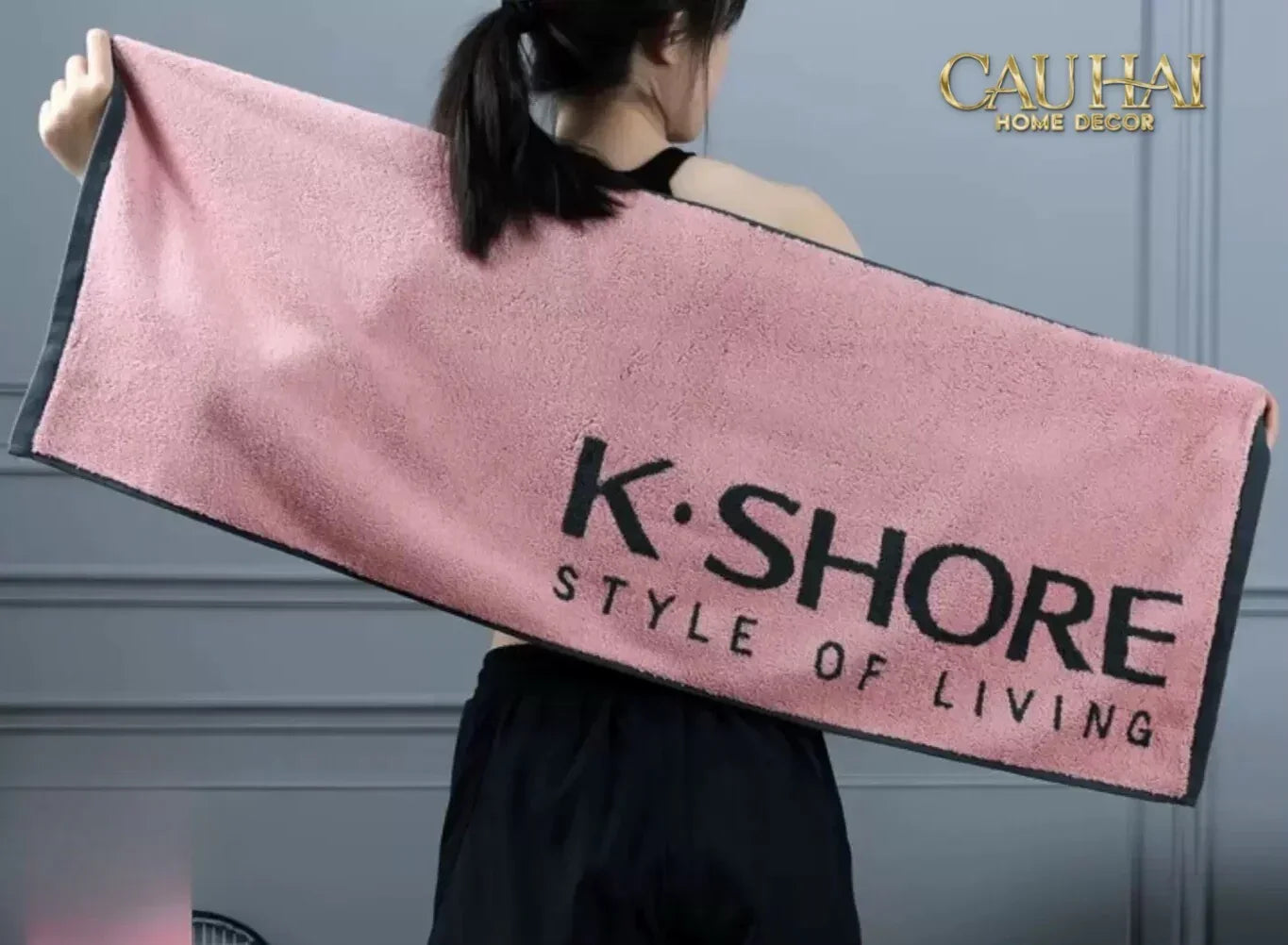 Khăn Thể Thao 38X120 - K.Shore Sporty Towel Pink-CẬU HAI HOME DECOR