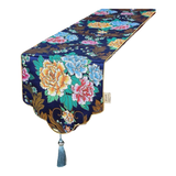Khăn Trải Bàn Gấm Mẫu Đơn Hoa Table Runner 33x200cm