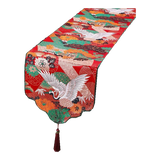 Khăn Trải Bàn Gấm Hoa Tiên Hạc Table Runner 33x200