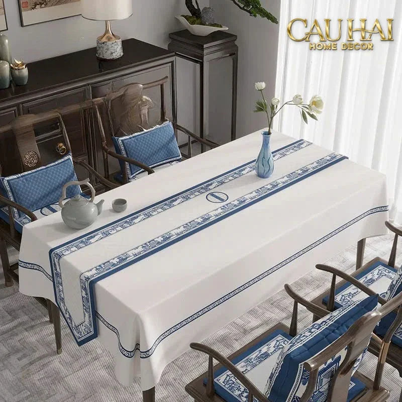Khăn Trải Bàn Indigo Dynasty Heritage Pastoral Table Runner 3M6-CẬU HAI HOME DECOR