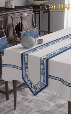 Khăn Trải Bàn Indigo Dynasty Heritage Pastoral Table Runner 3M6-CẬU HAI HOME DECOR