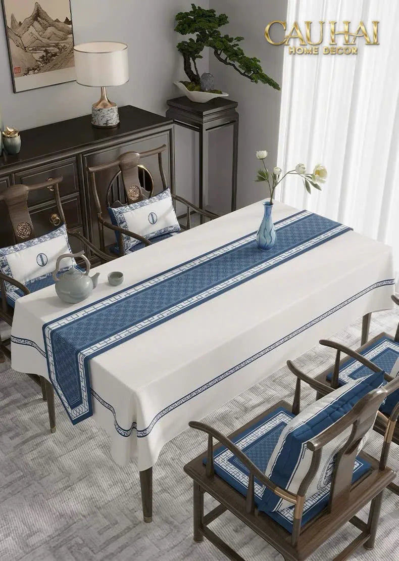 Khăn Trải Bàn Indigo Dynasty Heritage Revival Table Runner 3M6-CẬU HAI HOME DECOR