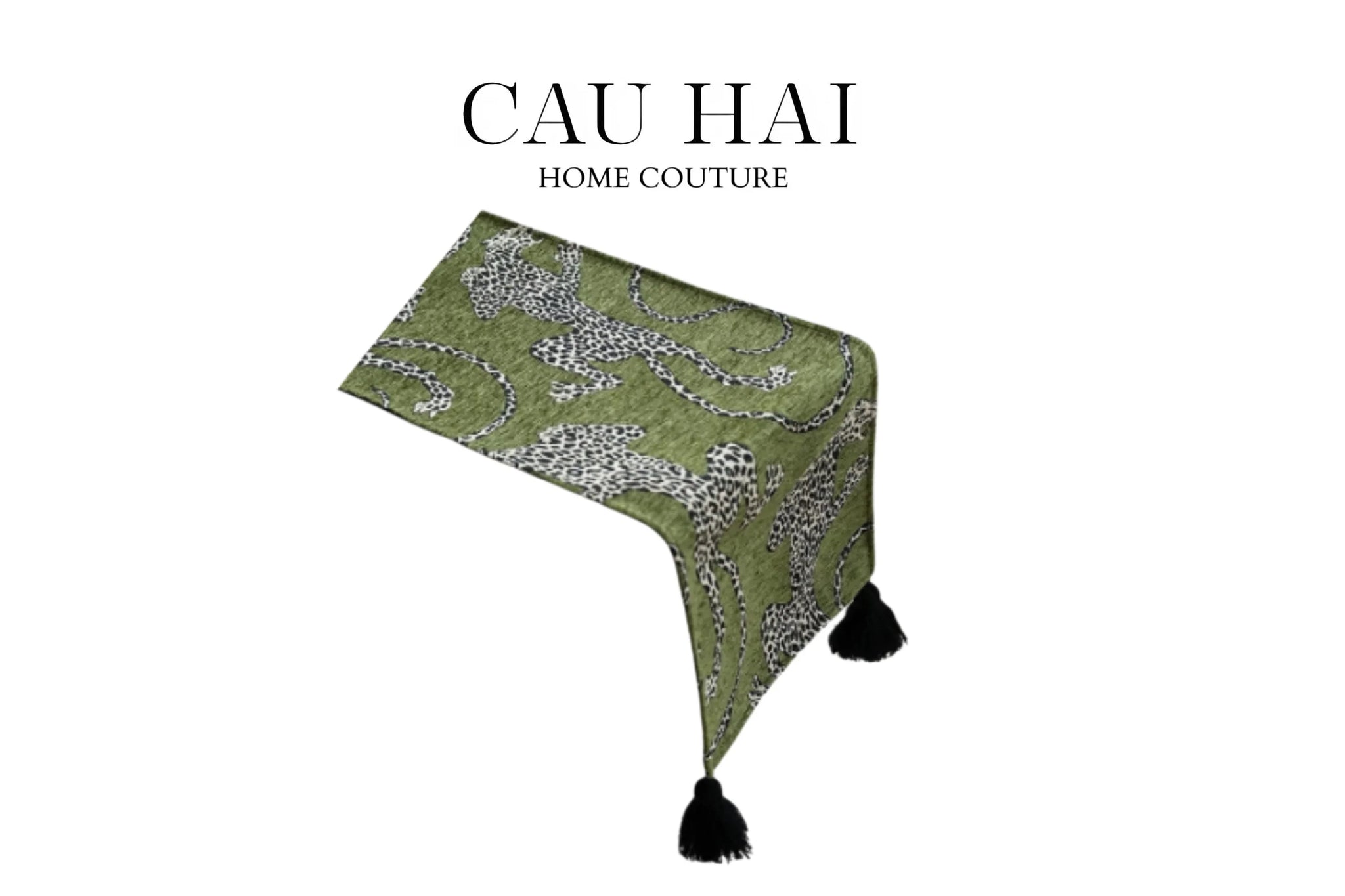 Khăn Trải Bàn - Jarguar Émeraude Sauvage Table Runner 30X240-CẬU HAI HOME DECOR