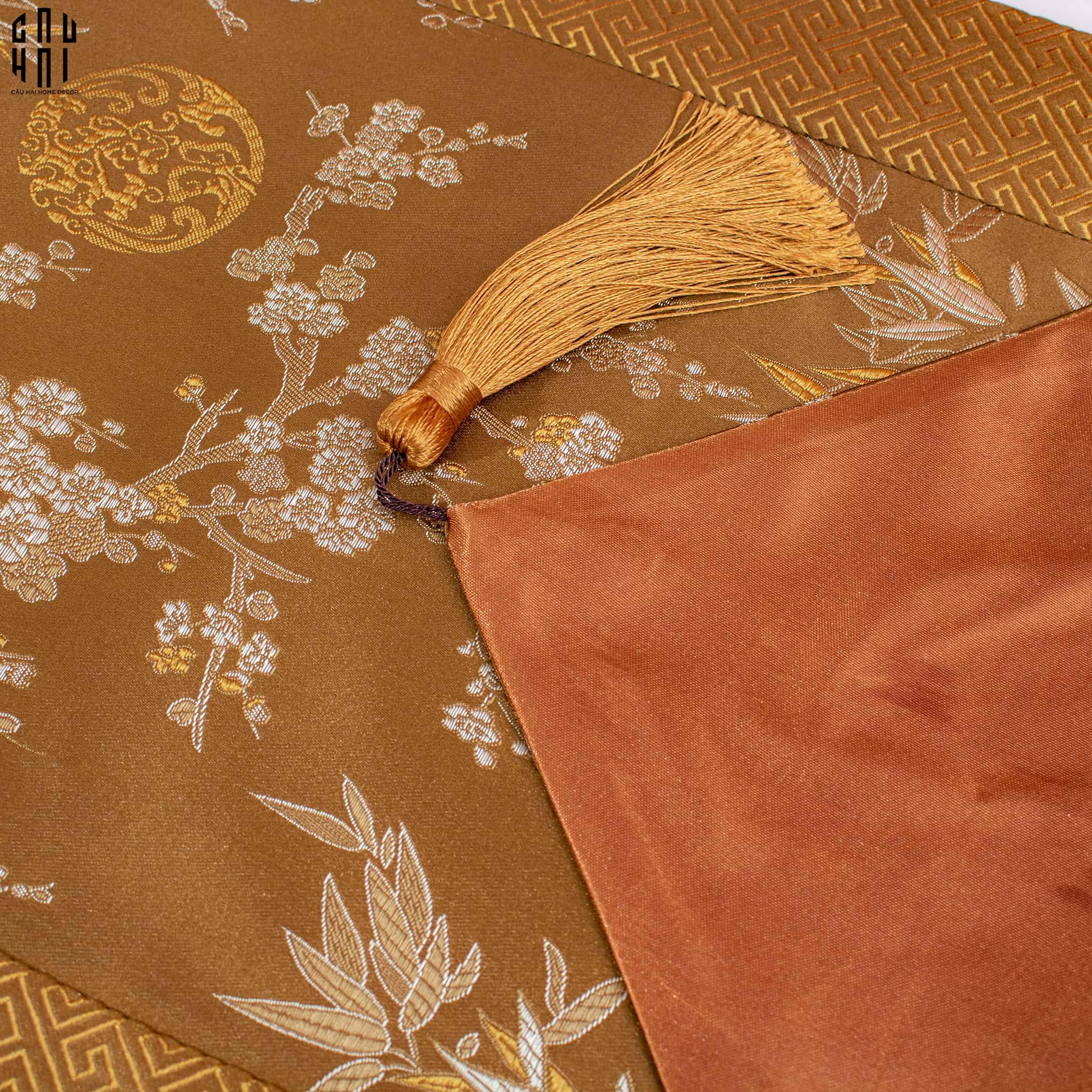KHĂN TRẢI BÀN MAI LAN CÚC TRÚC 4M - TABLE RUNNER MAI LAN CÚC TRÚC 4M-CẬU HAI HOME DECOR