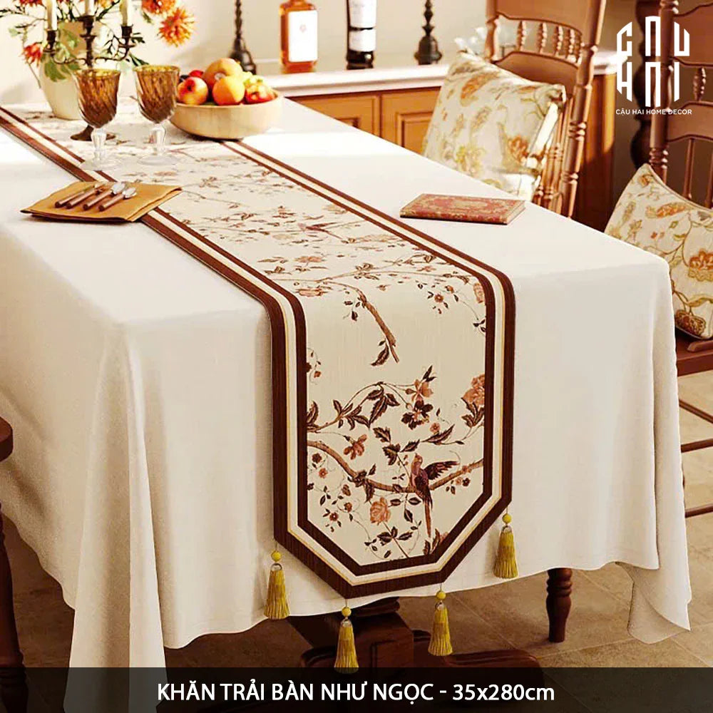 KHĂN TRẢI BÀN NHƯ NGỌC 2M8-CẬU HAI HOME DECOR