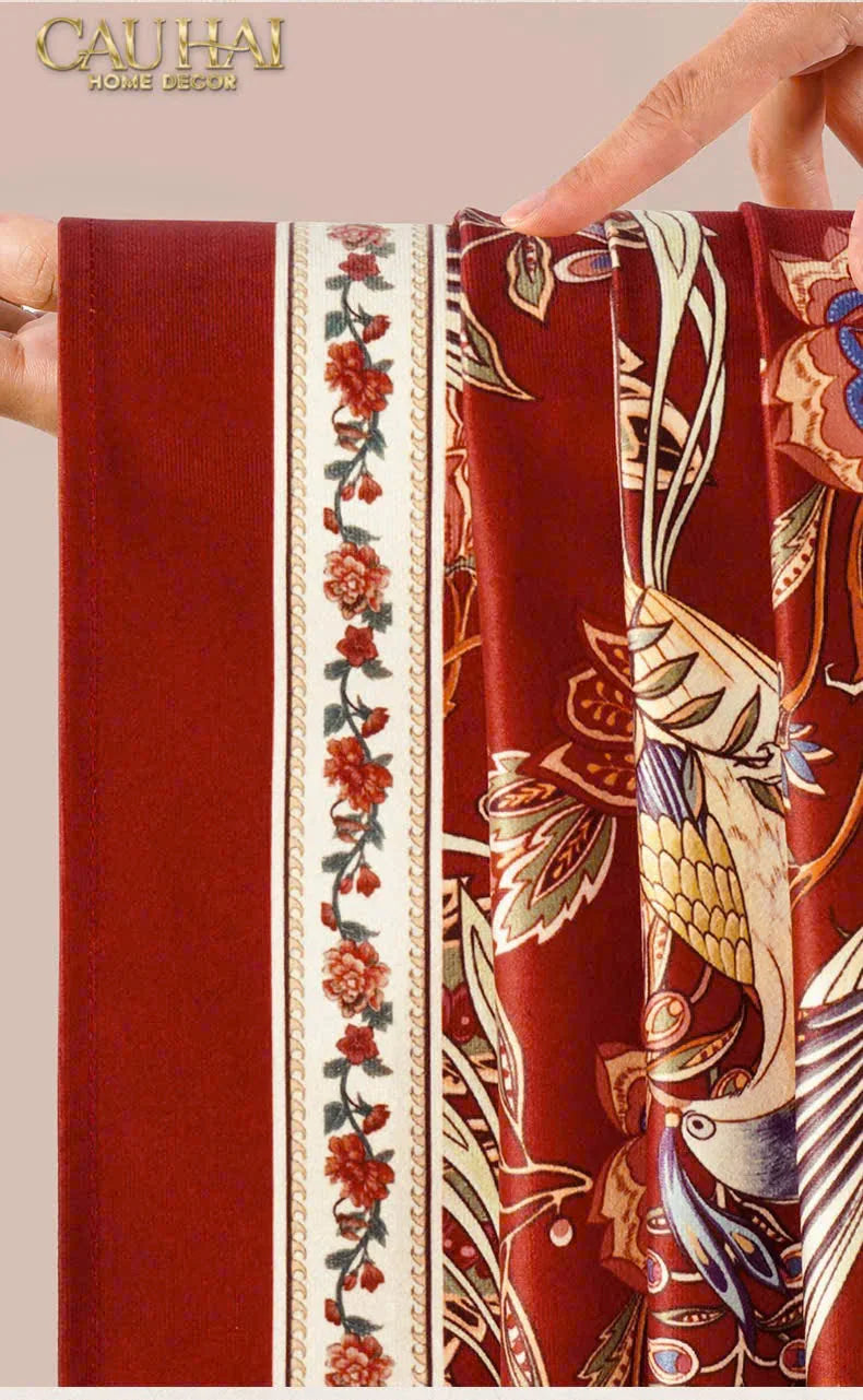 Khăn Trải Bàn Nhung - Floral Rouge Table Runner 3M6-CẬU HAI HOME DECOR