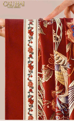 Khăn Trải Bàn Nhung - Floral Rouge Table Runner 3M6-CẬU HAI HOME DECOR