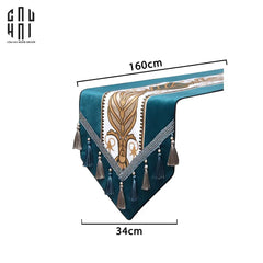 Khăn Trải Bàn Nhung Teal Velvet Mixology Thalia 1M6 Couture Velour Table Runner-KHĂN TRẢI BÀN-CẬU HAI HOME DECOR
