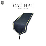 KHĂN TRẢI BÀN THERESA BLACK 3M-CẬU HAI HOME DECOR