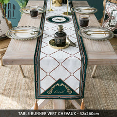 Khăn Trải Bàn Vert Chevaux 2M6 Velvet Table Runner-CẬU HAI HOME DECOR
