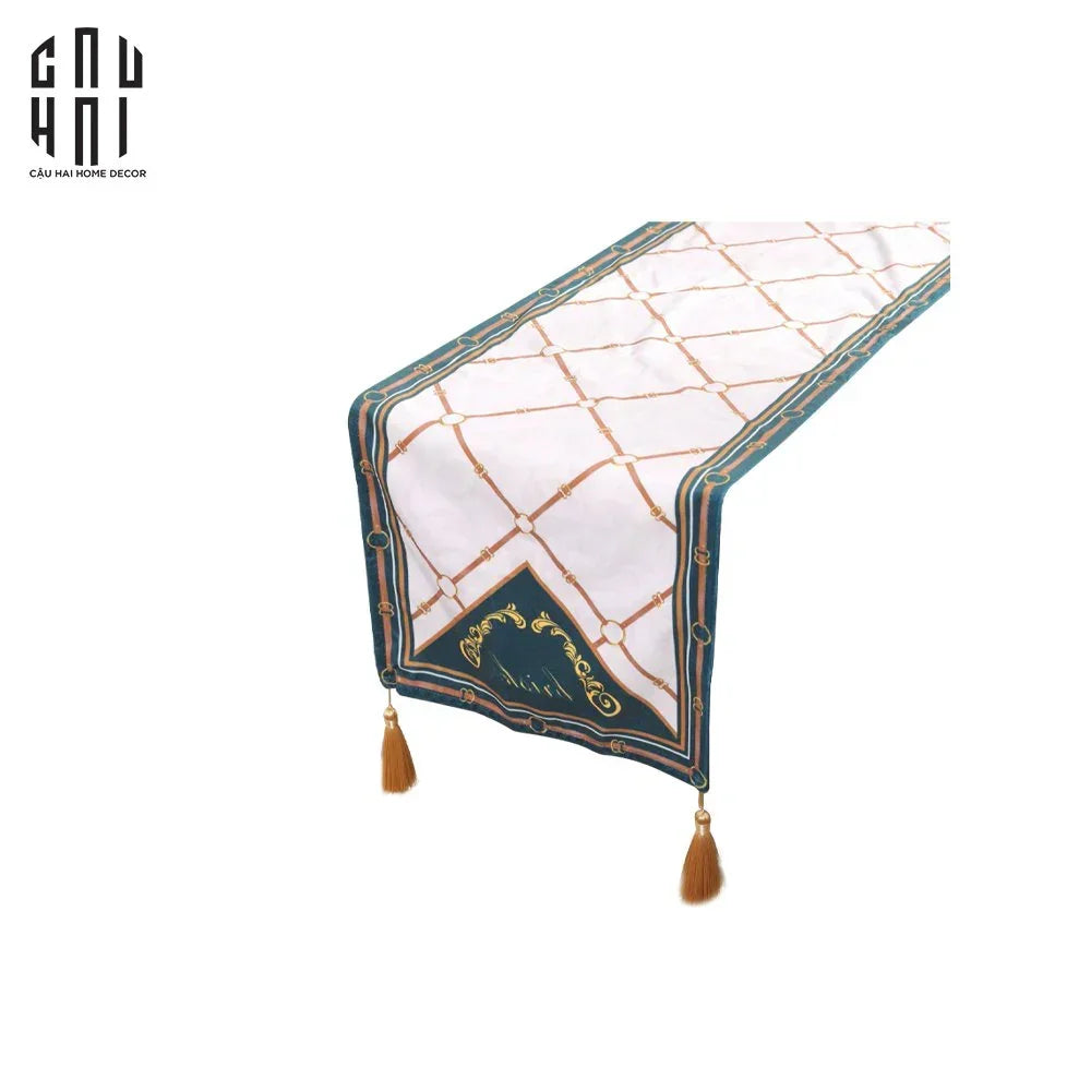 Khăn Trải Bàn Vert Chevaux 2M6 Velvet Table Runner-CẬU HAI HOME DECOR