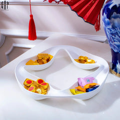 Khay 4 Mùa Quatre Saisons Porcelaine Blanche Plateau-CẬU HAI HOME DECOR