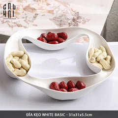 Khay 4 Mùa Quatre Saisons Porcelaine Blanche Plateau-CẬU HAI HOME DECOR