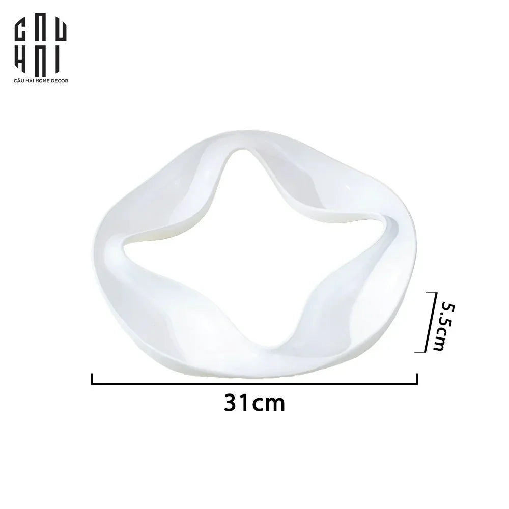 Khay 4 Mùa Quatre Saisons Porcelaine Blanche Plateau-CẬU HAI HOME DECOR