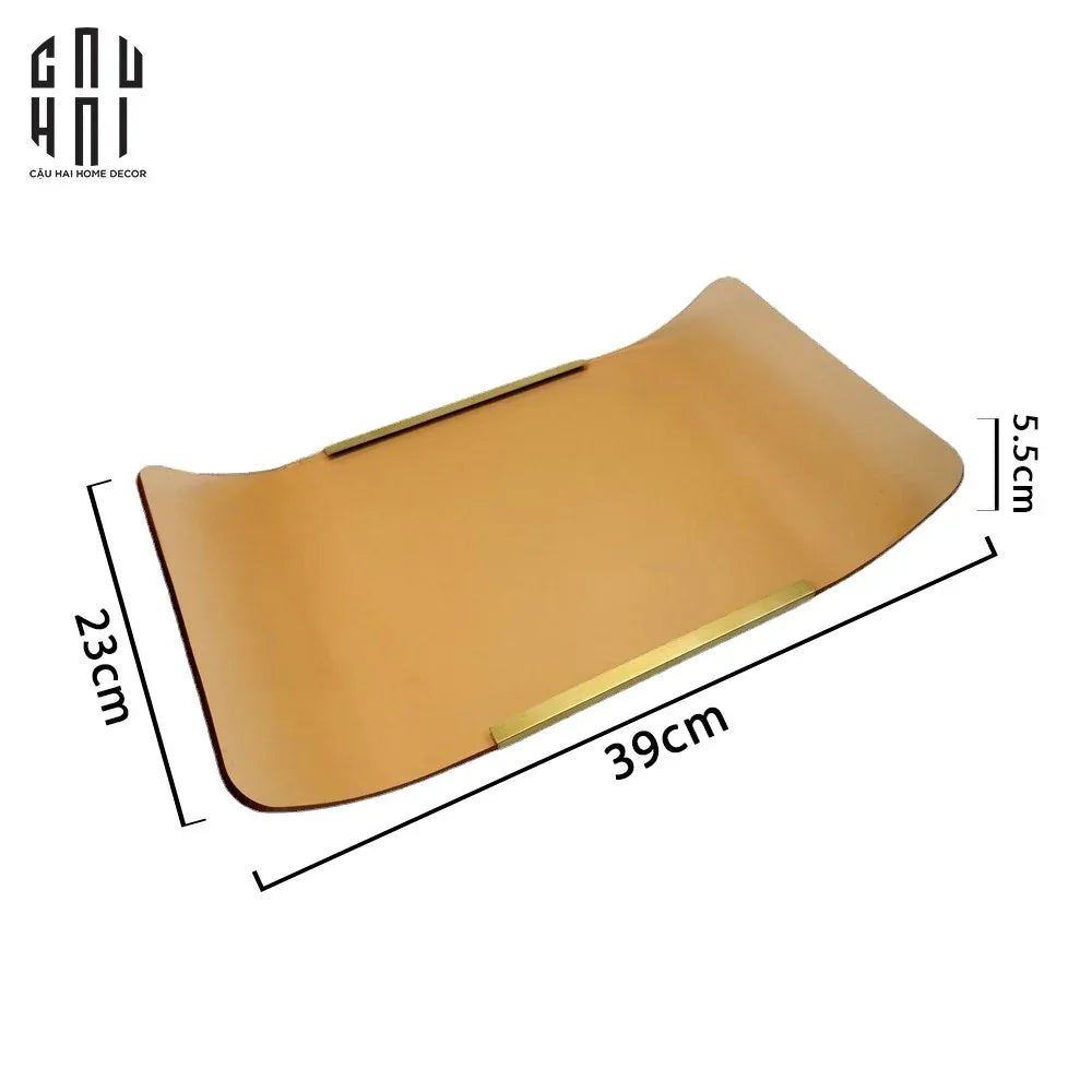 Khay Acrylic Ambre Purété Wavy Contour-CẬU HAI HOME DECOR
