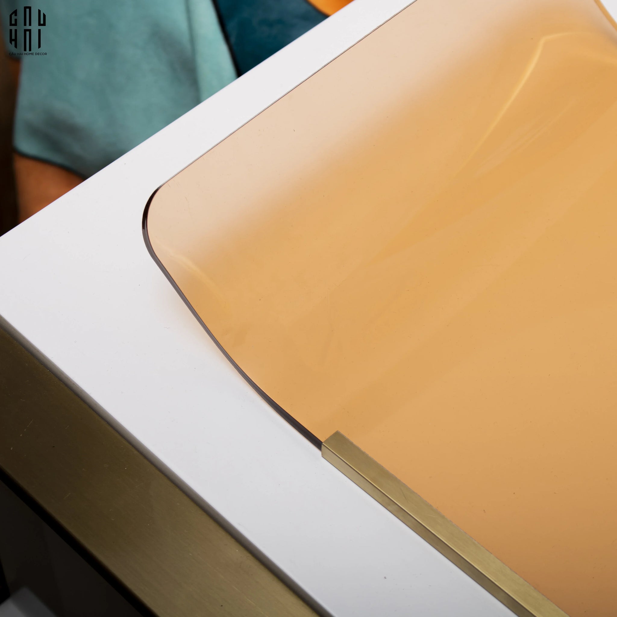 Khay Acrylic Ambre Purété Wavy Contour-CẬU HAI HOME DECOR