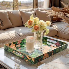 Khay Acrylic Chữ Nhật Folklore Forest Baroque Decorative Trays 30X40-CẬU HAI HOME DECOR