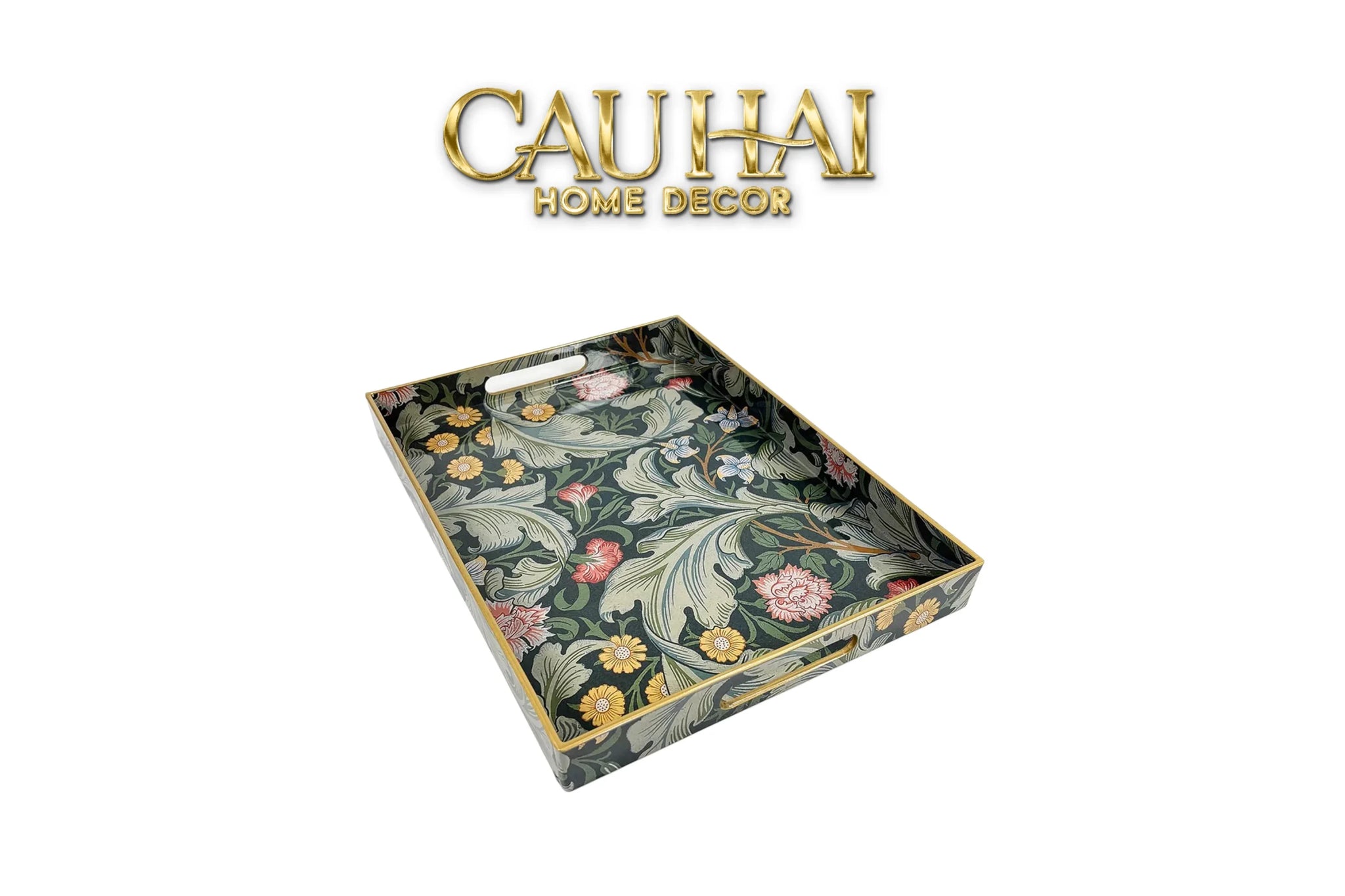 Khay Acrylic Chữ Nhật Folklore Forest Baroque Decorative Trays 30X40-CẬU HAI HOME DECOR