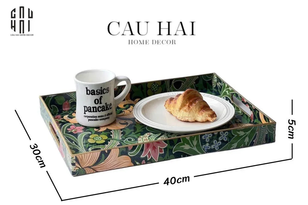 Khay Acrylic Chữ Nhật Folklore Forest Baroque Decorative Trays 30X40-CẬU HAI HOME DECOR