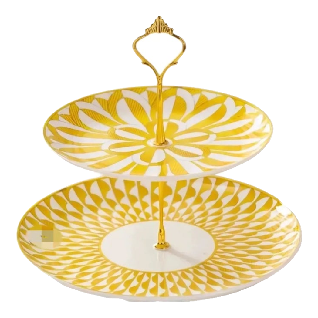 Maison Couture - Đĩa 2 Tầng Lumière Soleil Étagère 2 Niveaux-SET CHÉN DĨA-Đối tác tại Trung Quốc theo từng đơn đặt hàng-CẬU HAI HOME DECOR